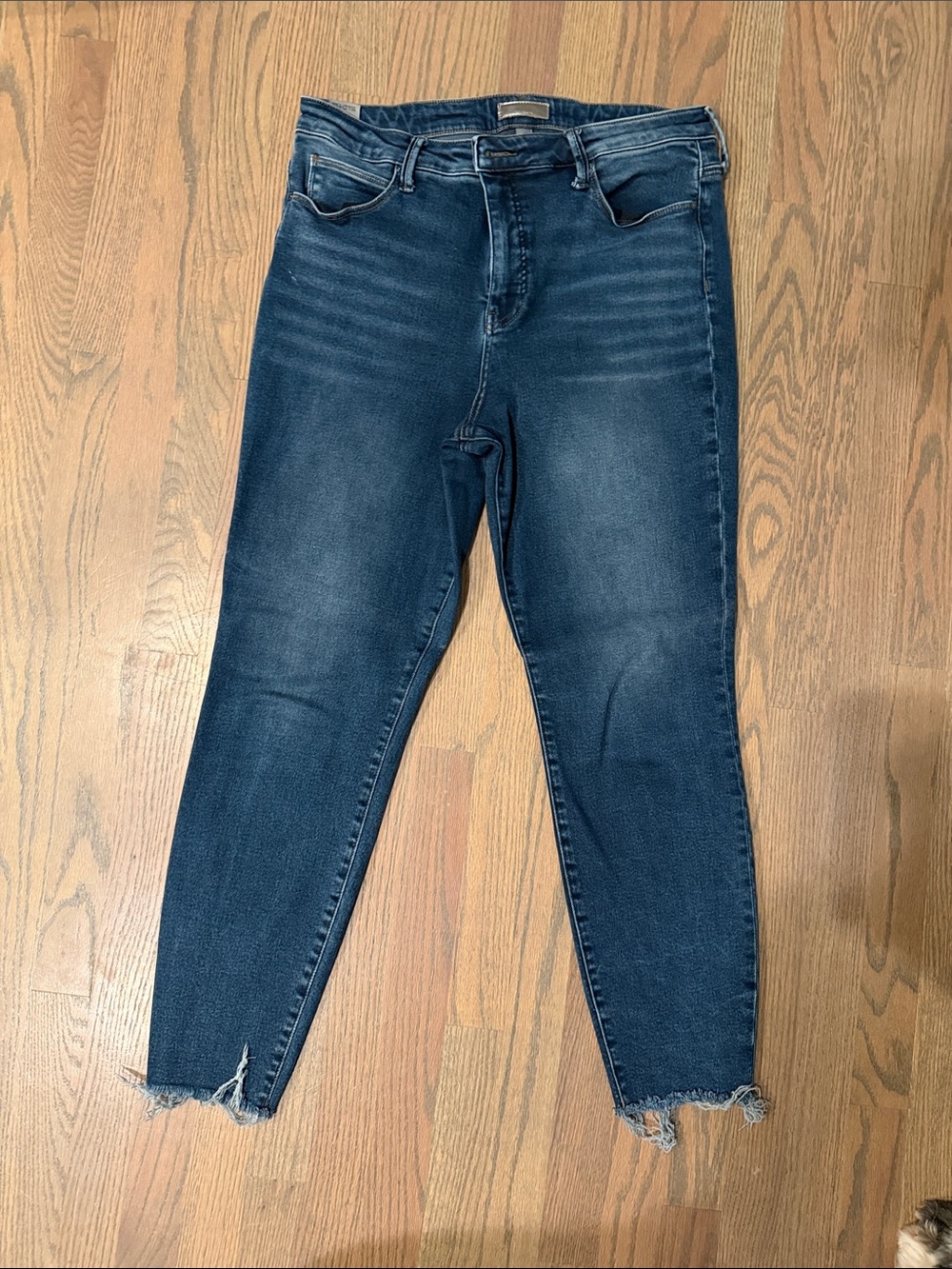 Kut from the Kloth Dark Indigo Skinny Jeans with Frayed Hem